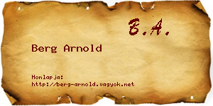 Berg Arnold névjegykártya